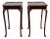 Vintage Bombay Company Scalloped Edge Queen Anne Style Side Table Pair For Sale