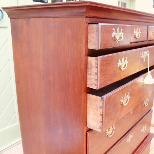 American (Philadelphia) Walnut Chest on Frame Highboy With Stocking Feet, Ca. 1750 For Sale - Image 4 of 12