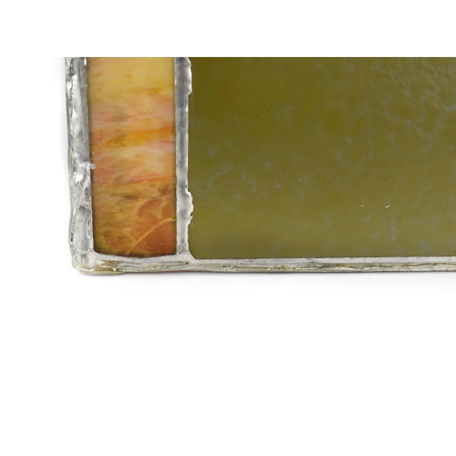 Late 20th Century Handmade Table Top Stained Glass Mirror For Sale - Image 9 of 10