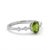 This exquisite ring features a vibrant oval-cut peridot gemstone, known for its bright green color and exceptional...