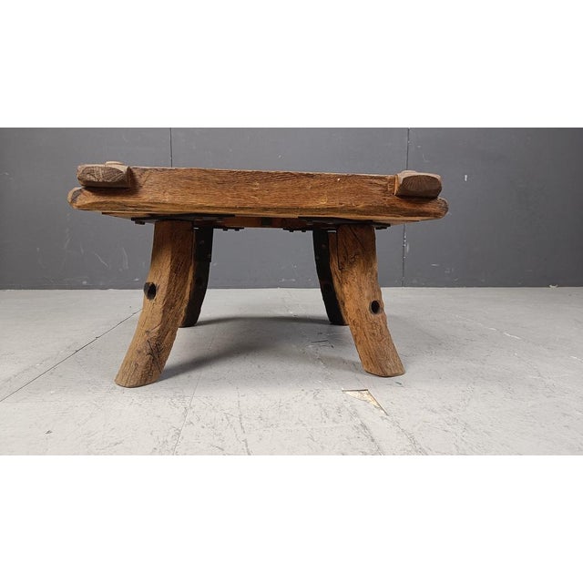 Wood Vintage Brutalist Copper-Plated Coffee Table, 1970s For Sale - Image 7 of 9