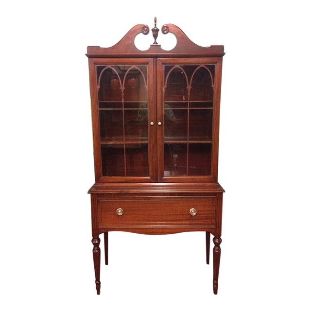 1930s China Cabinet, Federal Style Cabinet For Sale