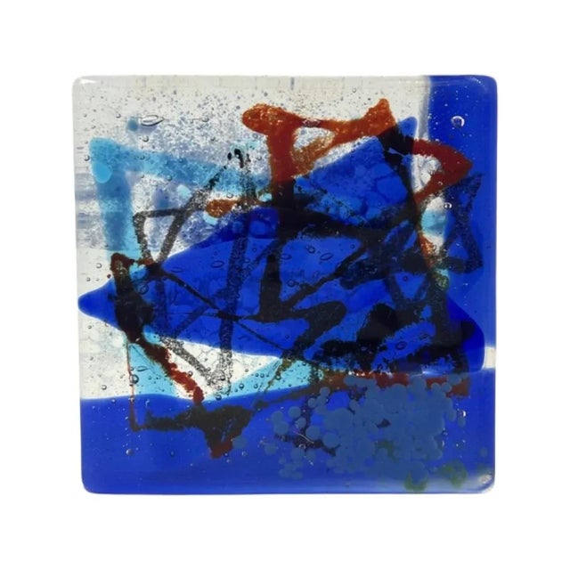 Mid Century Art Glass Block Sculpture, Italy Circa 1960 For Sale - Image 4 of 4