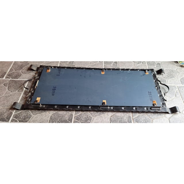 Vintage Brutalist Wall Mirror with Black Metal Frame, 1970s For Sale - Image 4 of 5