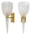 Italian Murano Iridescent Glass and Brass Wall Sconces, 1990, Set of 2 For Sale