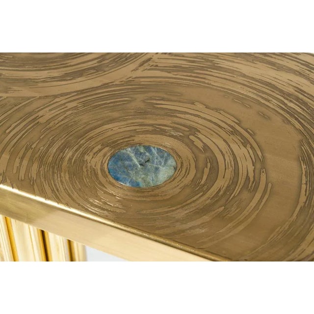 Consoles in Etched Brass and Labradorite from VDL, 1980s, Set of 2 For Sale - Image 9 of 11