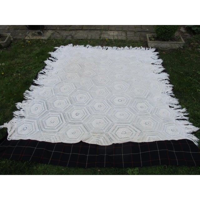 Hand Crocheted Bedspread For Sale - Image 4 of 4