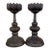 Pair of Bronze Lotus Candlesticks – 5.9" Buddhist Altar Candle Holders With Dragon Base For Sale