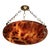 Art Deco Variegated Alabaster & Bronze Pendant Chandelier For Sale