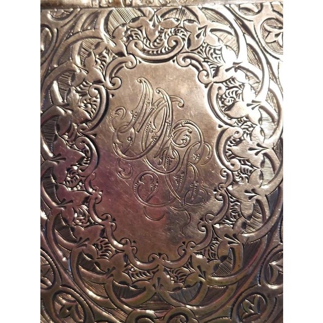 Antique Victorian Sterling Silver Card Case-Hallmarked 1892 For Sale - Image 4 of 10