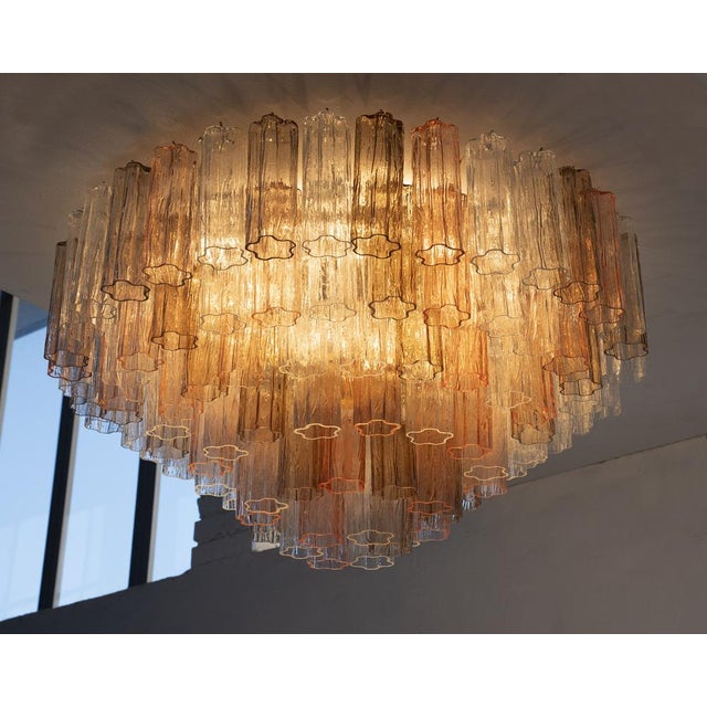 Large ceiling lamp with murano glass tronchi, ceiling chandelier diameter 100 cm made in italy type: chandelier made in...