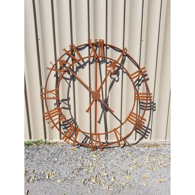 Napa Iron Clock Face For Sale - Image 4 of 9