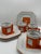 1950s 1950s Mid-Century Modern Trend by Nasco Geometric Orange and White Ceramic Mug and Saucer Set - 9 pcs For Sale - Image 5 of 11
