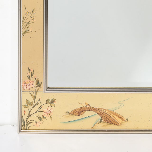 Mid-Century Gilt Eglomise W/ Brass Border Mirror Signed D Wingard for Labarge For Sale - Image 9 of 14