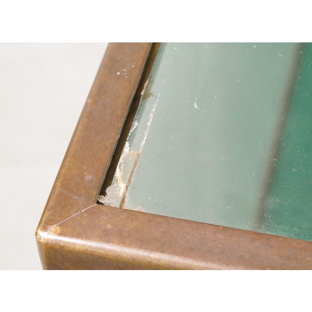 Metal Antique French Glass Front Brass Frame Display Case For Sale - Image 7 of 12
