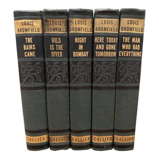 Vintage 1930s Louis Bromfield Green, Gold & Black Books - Set of 5 For Sale