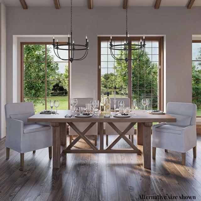 Wood Rustic 96-Inch Reclaimed Teak Dining Table For Sale - Image 7 of 8