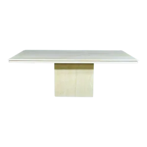 Italian Travertine Dining Table 2 Piece Vintage