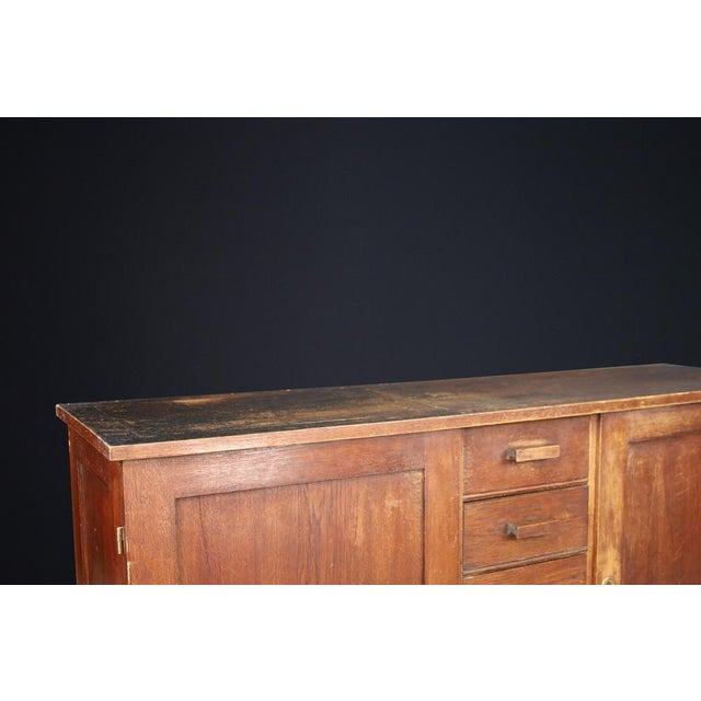 Wood Patinated Oak Sideboard by René Gabriel, France, 1940s For Sale - Image 7 of 10