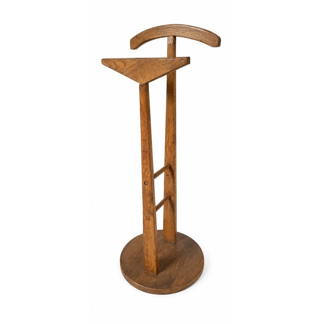 Vintage Gentlemans Valet Stand in Oak, 1950s For Sale - Image 9 of 9