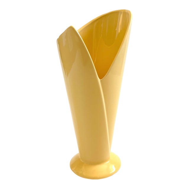 80s Postmodern Yellow Wrapped Vase For Sale