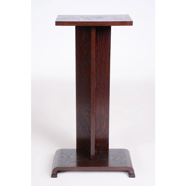 Wood Art Deco Oak Pedestal, 1930s For Sale - Image 7 of 9