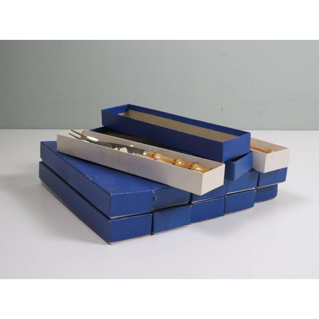 Wood Mid-Century German Steak Cutlery Set for 12 in Bamboo and Stainless Steel, 1960s, Set of 24 For Sale - Image 7 of 8