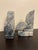 Art Deco Marble Vintage "Fluer De Leis" Bookends. A Pair For Sale - Image 3 of 5