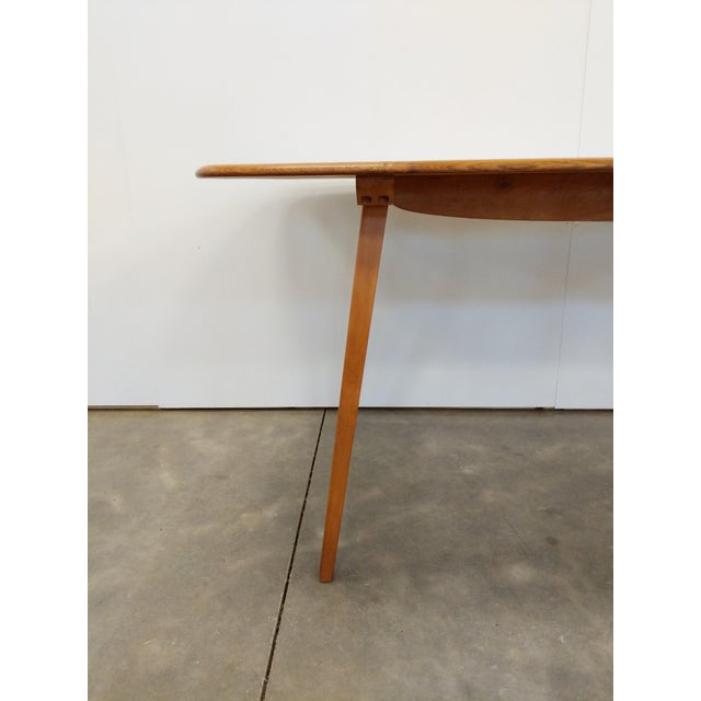 Brown Vintage Attributed to Ercol Mid Century Modern Plank Dining Table For Sale - Image 8 of 8