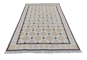Cotton Vegetable Dyed Handmade Reversible Diamond Cross Rug