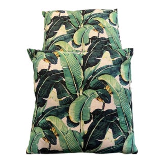 Pair of Banana Leaf Pillows For Sale