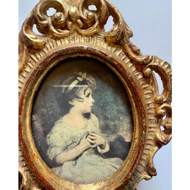 Vintage Miniature Florentine Gilded Framed Art Collection Set of 3