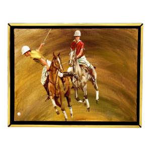 Vintage Unsigned American School Polo Painting, Unsigned, Circa 1970s