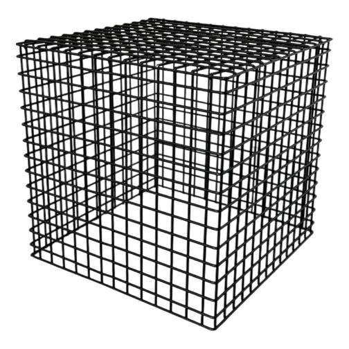 Modernist Steel Cubist Side Table, 1980s For Sale