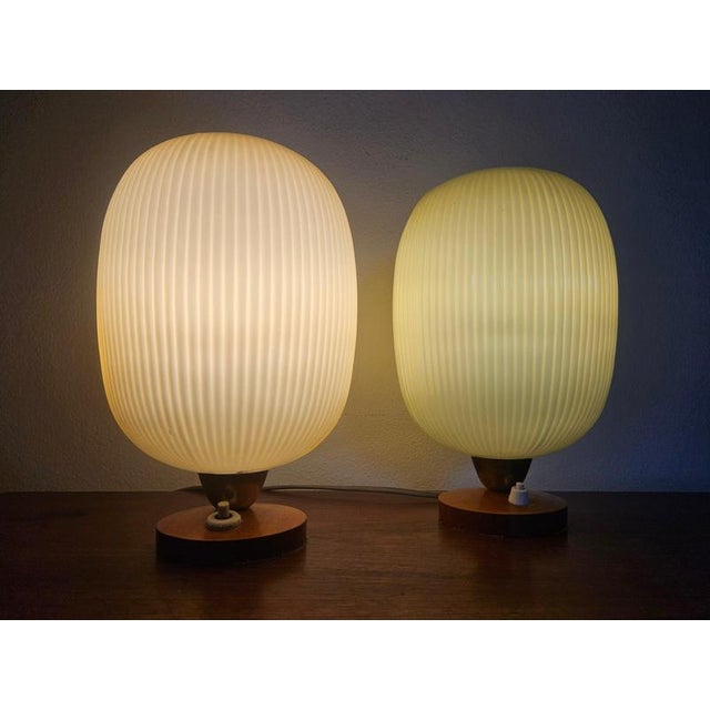 Table Lamps in Glass and Wood, 1960s, Set of 2 For Sale - Image 14 of 15