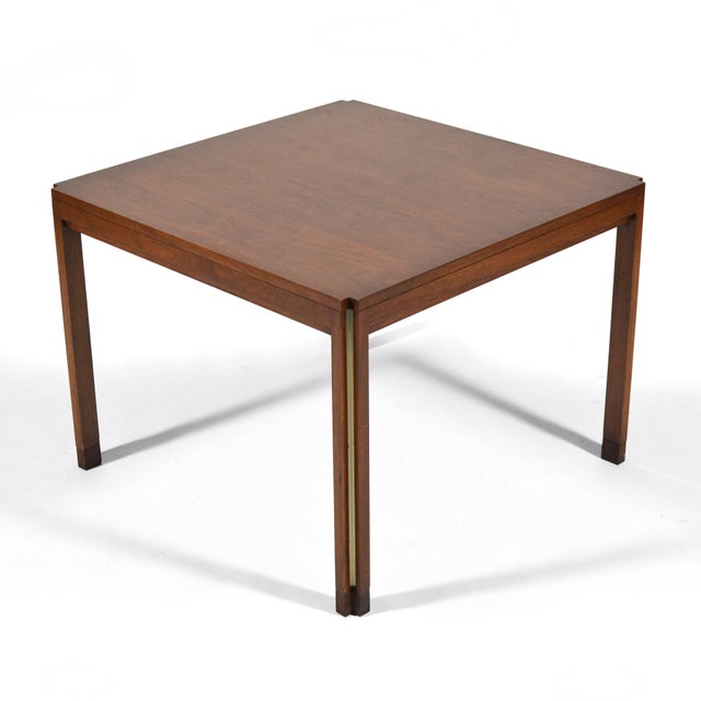 Dunbar Furniture Edward Wormley Side Table with Metal Detail by Dunbar For Sale - Image 4 of 9