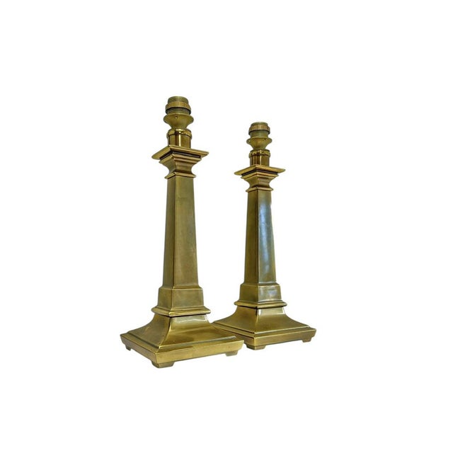 Beautifully designed Empire-style table lamps made of bronze-colored brass. Despite their sturdy appearance, these lamps...