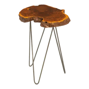 Free Edge Hairpin Tripod Leg Side Table