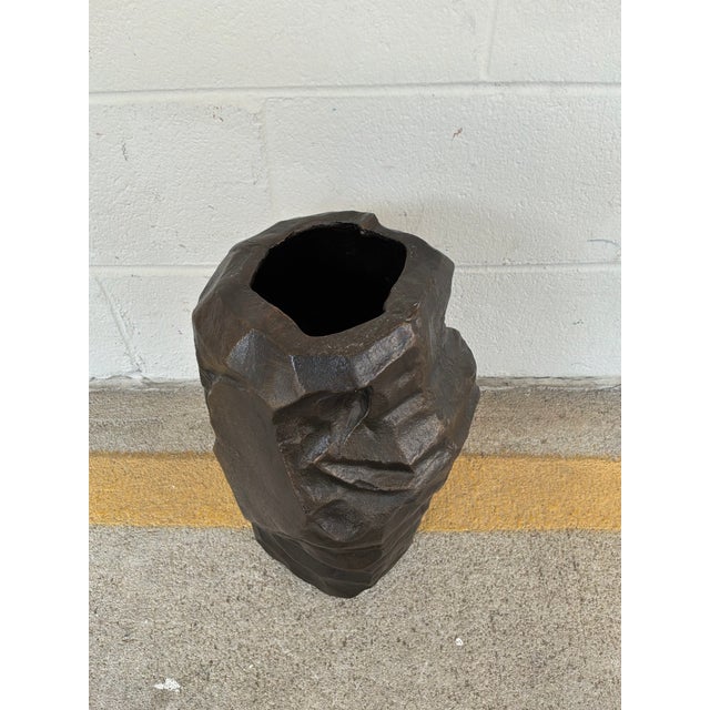Currey & Co Large Carmelo Metal Vase. Sculpural metal body. Original Retail $390. Showroom floor sample.
