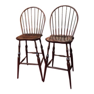 Vintage Nichols and Stone Bar Stools - a Pair For Sale