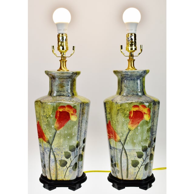 Oriental Accent Ceramic Table Lamps a Pair Chairish
