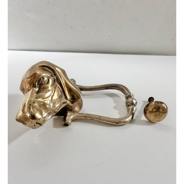 Brass Vintage Solid Brass Hound Dog Door Knocker, Sporting Dog Entry Hardware For Sale - Image 8 of 10