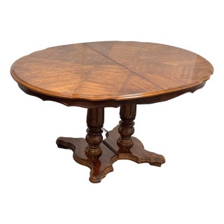 Double Pedestal Extension Dining Table For Sale