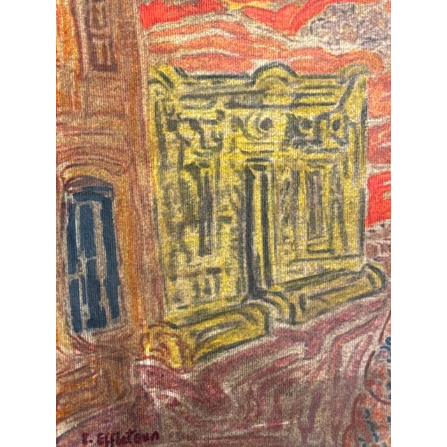 Paper Inji Efflatoun “Untitled” Mixed Media Painting, Egypt For Sale - Image 7 of 12