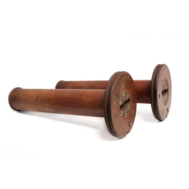 Shabby Chic Textile Spool Set of Two For Sale - Image 3 of 10