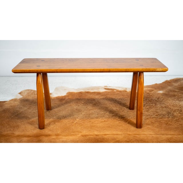 Restored 1950s American Studio Craft / Mid-Century Maple Bench For Sale - Image 12 of 17