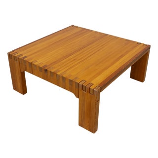 Danish Brutalist Coffee Table in Oregon Pine, 1970s For Sale