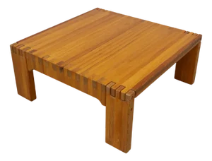 Danish Brutalist Coffee Table in Oregon Pine, 1970s