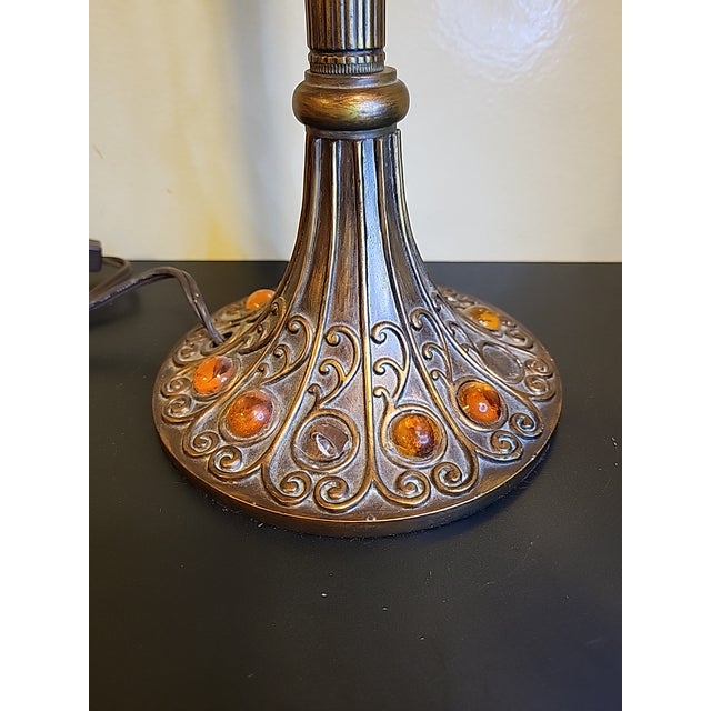 1960s - 1970s Copper Lucite Art Deco Torchiere Table Lamp For Sale In San Francisco - Image 6 of 12