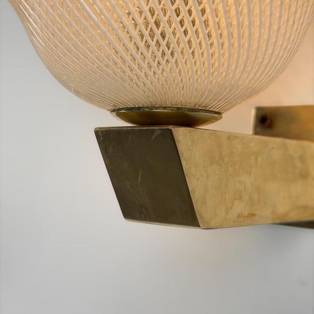 Gold Reticello Wall Sconces attributed to Carlo Scarpa for Venini, 1940s, Set of 2 For Sale - Image 8 of 18